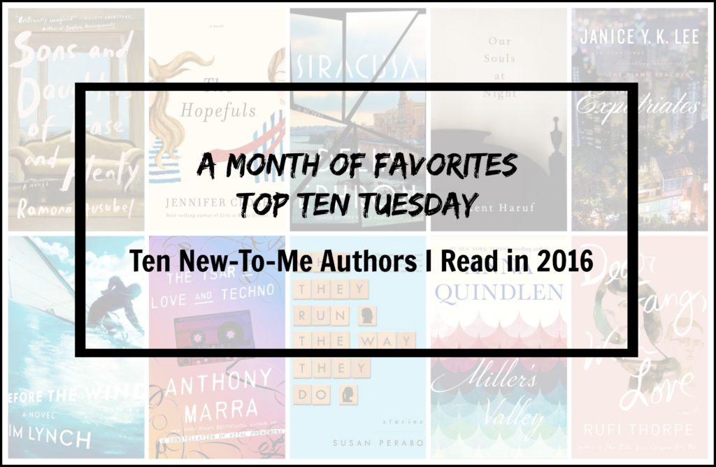 New-To-Me Authors I read in 2016