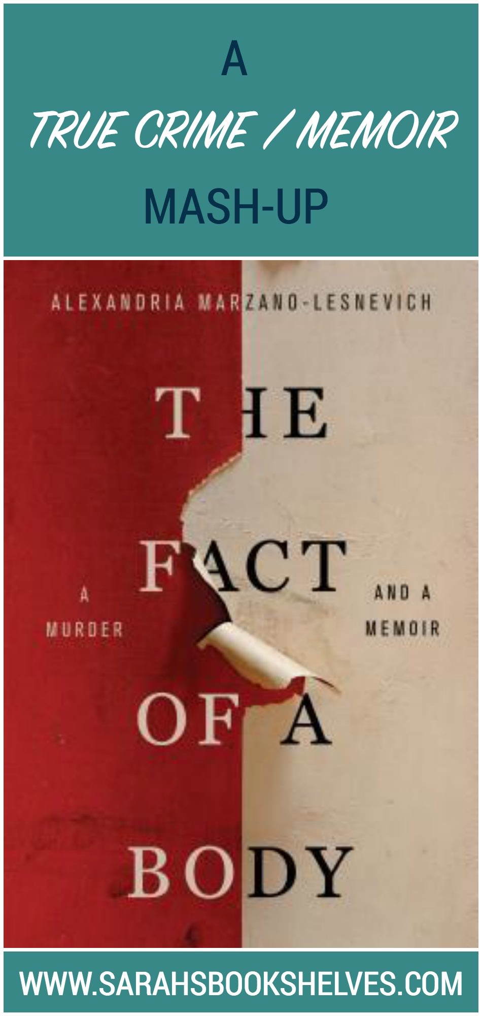The Fact of a Body by Alexandria Marzano-Lesnevich is a thoroughly unique, complex, and emotionally gut-wrenching mash-up of true crime story and dysfunctional childhood memoir.