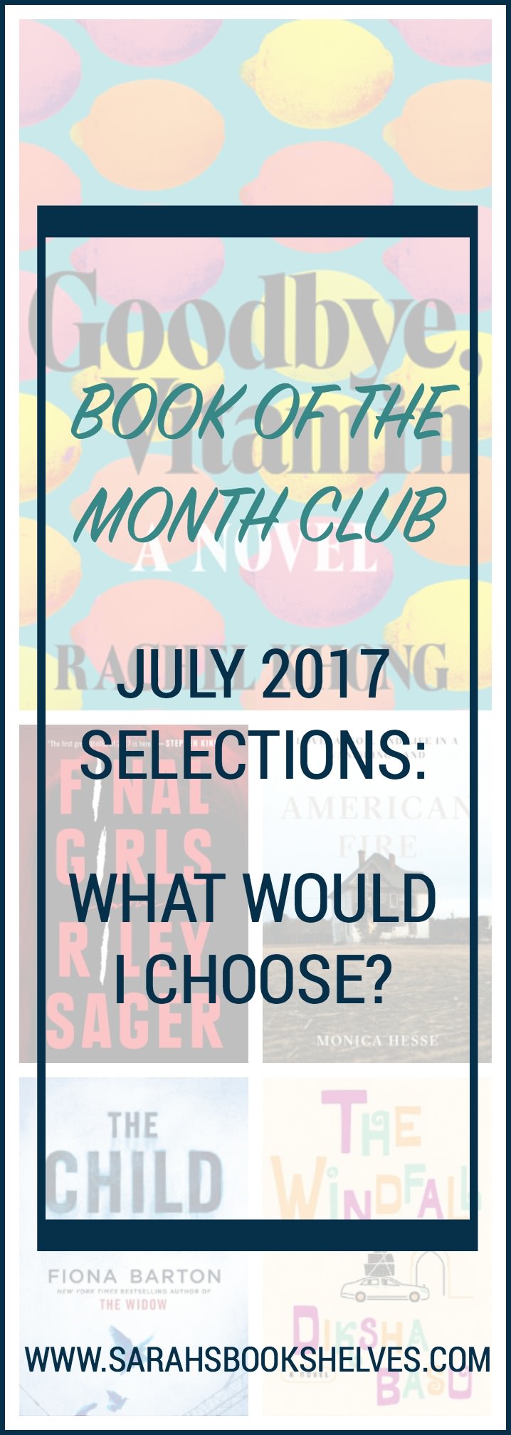 I've read 2 of the July 2017 Book of the Month Club Selections...one was a winner and one not so much! There are also 2 other selections I'm super excited to read! It's a good month to sign up!